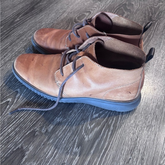 Cole Haan Grand Brown Leather Chukka Boots with Brown Sole 9M main image 8